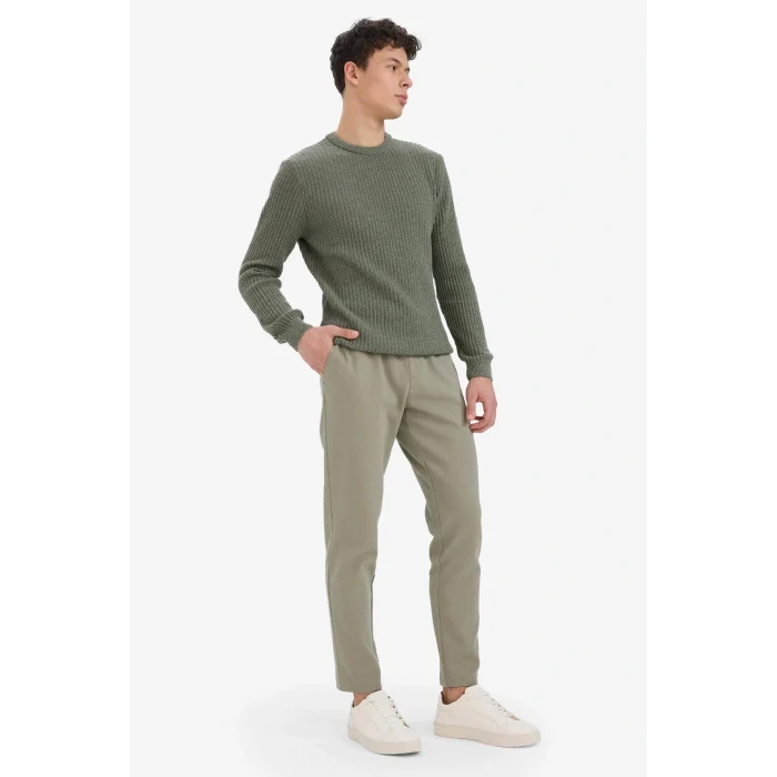 Defacto C6022AXKH454 Haki Regular Fit Dar Paça Pantolon