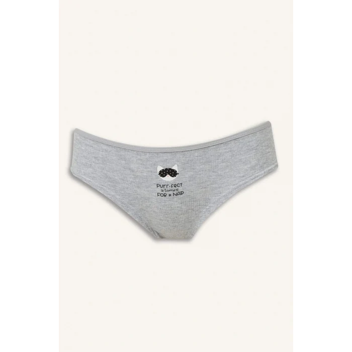 Defacto D6402AXGR93 Gri Ribana 3lü Hipster Külot-Fall in Love