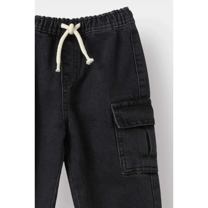 Defacto F3761A5NM36 DENIM Erkek Bebek Beli Lastikli Jogger Fit Jean Pantolon