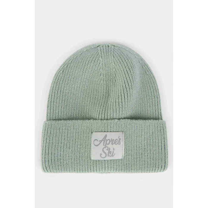 Defacto F3156AXTR19 Turkuaz Kadın Dokuma Etiketli Triko Bere