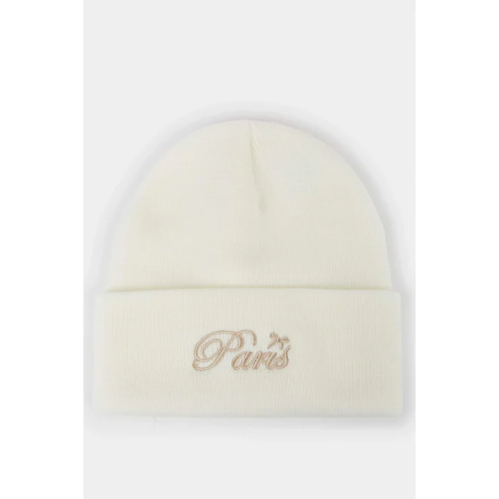 Defacto E9988AXER110 Ekru Kadın Pamuklu Bere