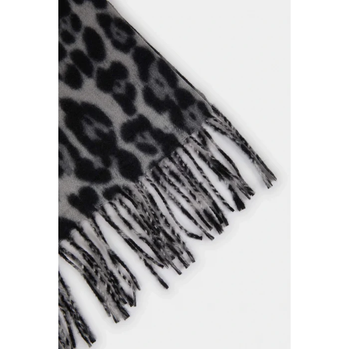 Defacto F3425AXBK26 Siyah Kadın Desenli Atkı