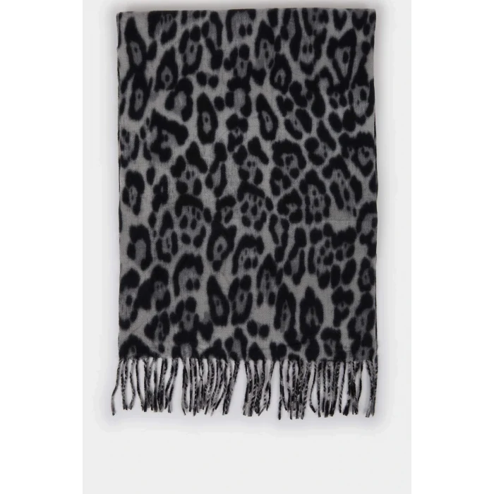 Defacto F3425AXBK26 Siyah Kadın Desenli Atkı