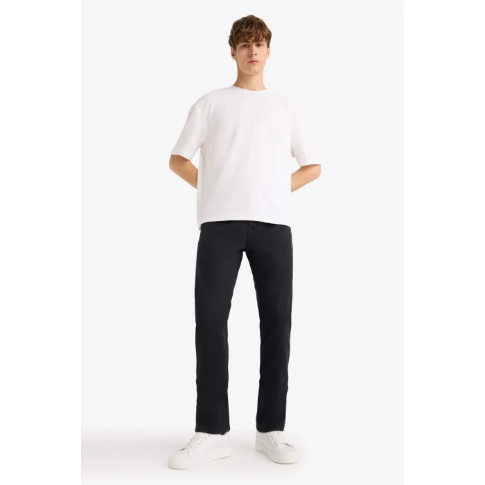 Defacto V0793AZNM40 Siyah Sergio Regular Fit Normal Bel Boru Paça Jean Pantolon