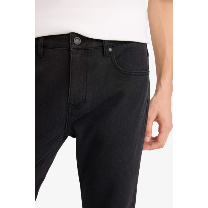 Defacto V0793AZNM40 Siyah Sergio Regular Fit Normal Bel Boru Paça Jean Pantolon