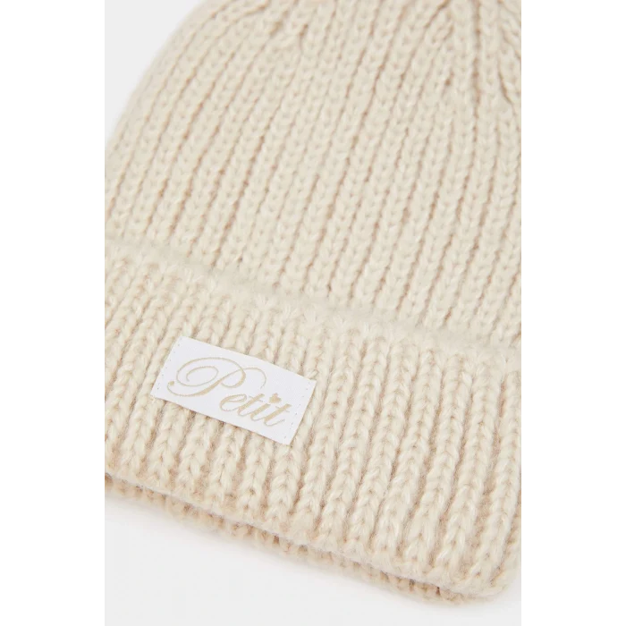 Defacto C7169A8BG122 Bej Kız Çocuk Dokuma Etiketli Bere