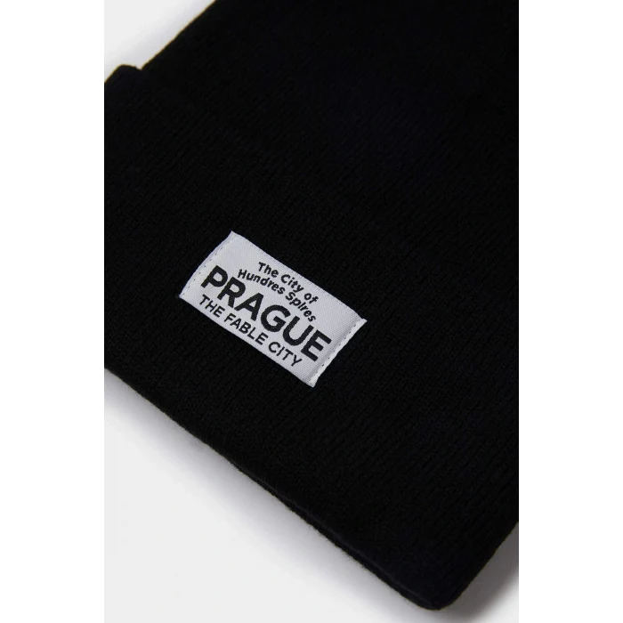 Defacto A5655AXBK27 Siyah Kadın Dokuma Etiketli Bere