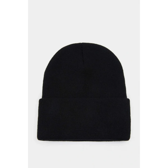 Defacto A5655AXBK27 Siyah Kadın Dokuma Etiketli Bere