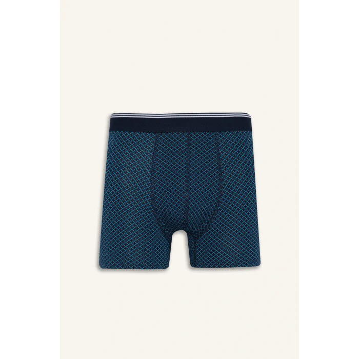 Defacto D2314AXNV135 Lacivert Regular Fit Baskılı 3lü Boxer