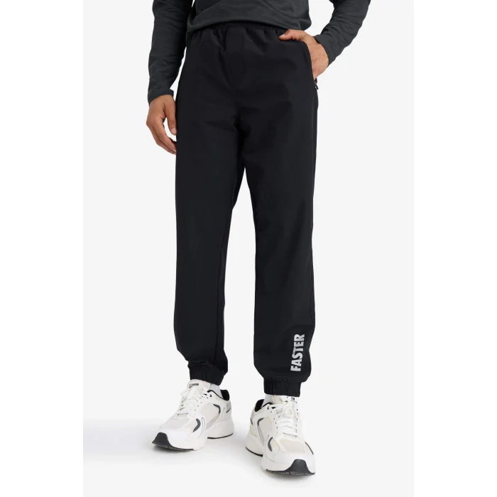 Defacto F1288AXBK81 Siyah DeFactoFit Slim Fit Dar Kesim Fermuar Cepli Dokuma Sporcu Jogger Eşofman Altı