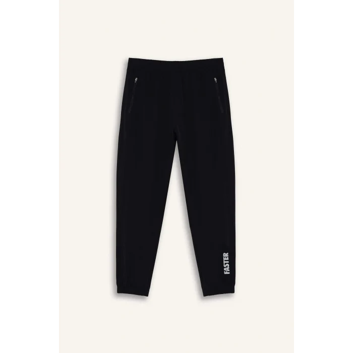 Defacto F1288AXBK81 Siyah DeFactoFit Slim Fit Dar Kesim Fermuar Cepli Dokuma Sporcu Jogger Eşofman Altı