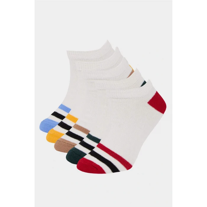 Defacto E5512A8WT1 Beyaz Erkek Çocuk 5li Pamuklu Patik Çorap