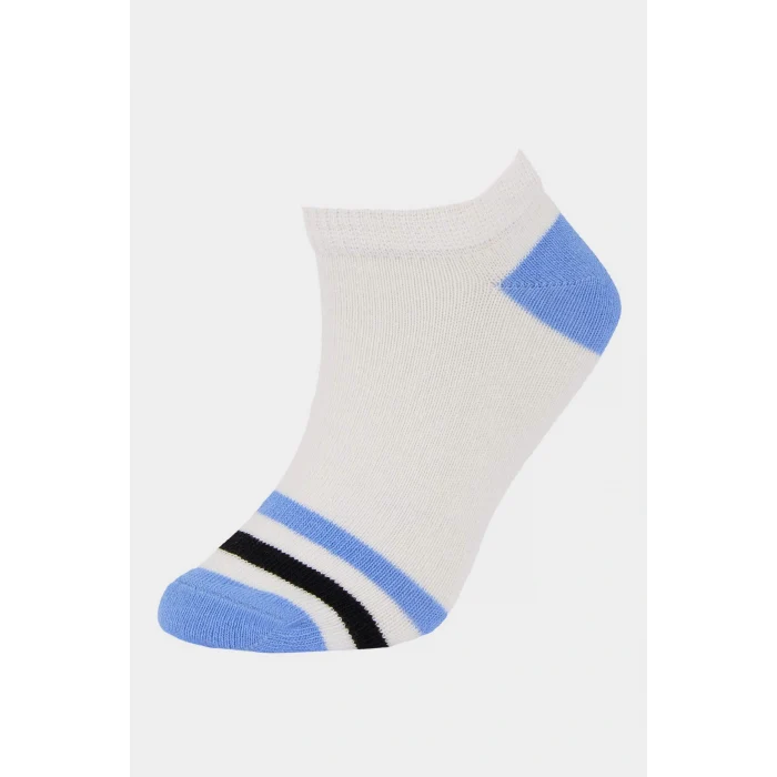 Defacto E5512A8WT1 Beyaz Erkek Çocuk 5li Pamuklu Patik Çorap