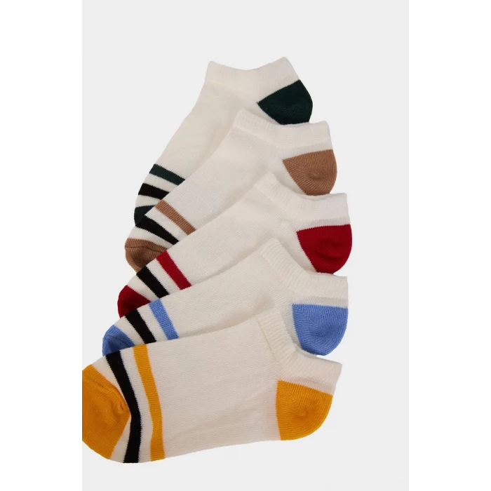 Defacto E5512A8WT1 Beyaz Erkek Çocuk 5li Pamuklu Patik Çorap