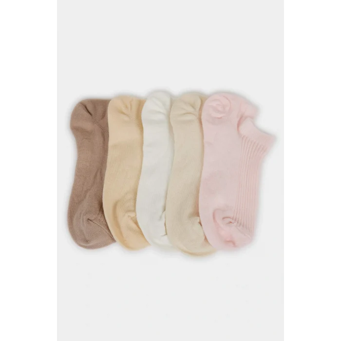 Defacto F5428AXPN2 Pembe Kadın 5li Pamuklu Sneaker Çorap