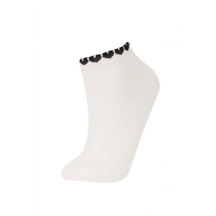 Defacto E2146AXKR1 Çok Renkli Kadın 3lü Pamuklu Patik Çorap