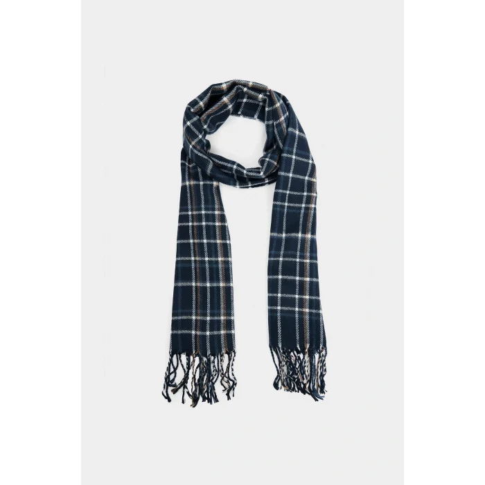 Defacto C8271AXNV240 Lacivert Erkek Kareli Dokuma Atkı