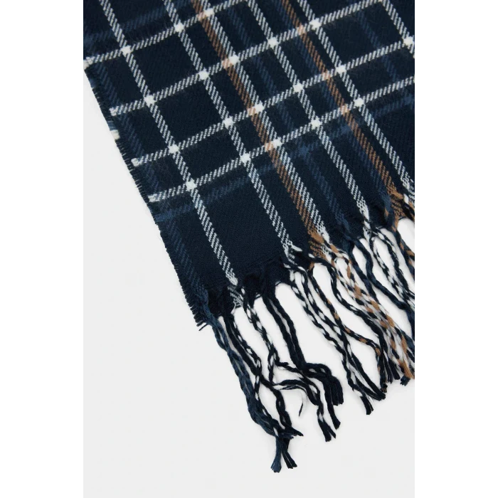 Defacto C8271AXNV240 Lacivert Erkek Kareli Dokuma Atkı