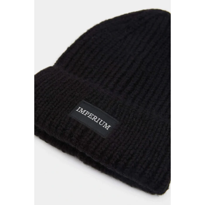 Defacto U9177AZBK27 Siyah Erkek Dokuma Etiketli Bere