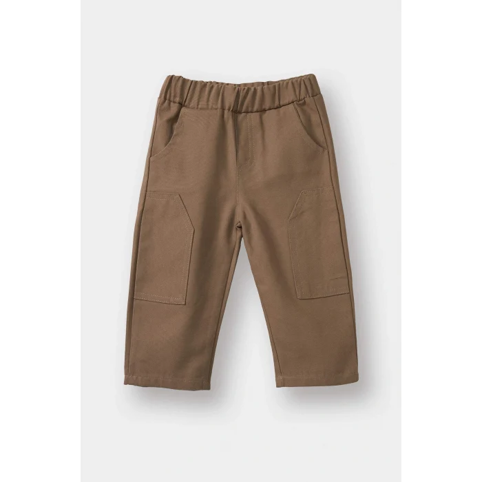 Defacto G3226A5ER118 Ekru Erkek Bebek 2li Takım Kareli Flanel Gömlek Pantolon