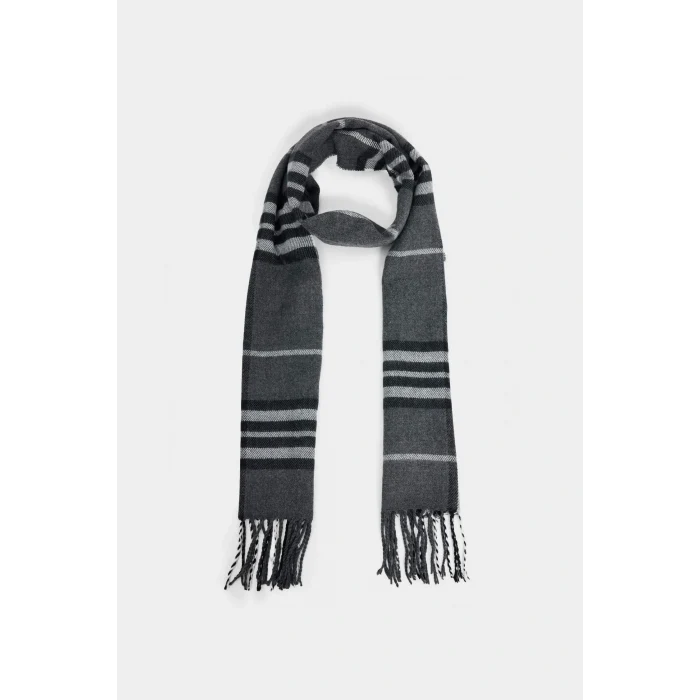 Defacto C8269AXAR195 Antrasit Erkek Kareli Dokuma Atkı