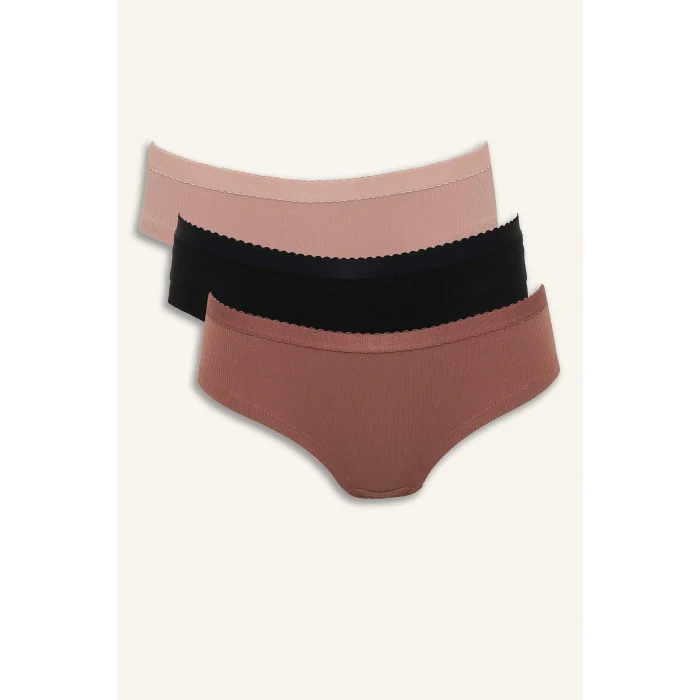 Defacto D8629AXBR86 Bordo Ribana 3lü Hipster Külot Fall in Love