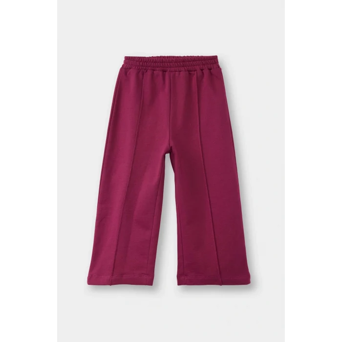 Defacto G1634A5BR490 Bordo Kız Bebek Beli Lastikli Wide Leg Geniş Bol Paça Eşofman Altı