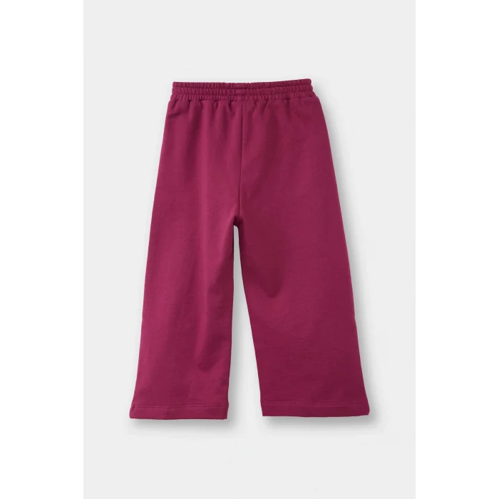 Defacto G1634A5BR490 Bordo Kız Bebek Beli Lastikli Wide Leg Geniş Bol Paça Eşofman Altı