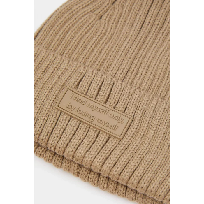 Defacto A6334AXBN1 Kahve Kadın Dokuma Etiketli Bere