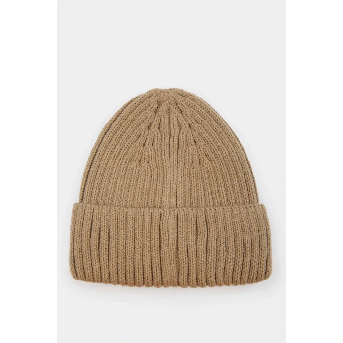 Defacto A6334AXBN1 Kahve Kadın Dokuma Etiketli Bere