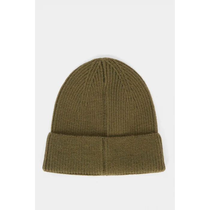 Defacto A5067AXKH328 Haki Erkek Etiket Baskılı Triko Bere