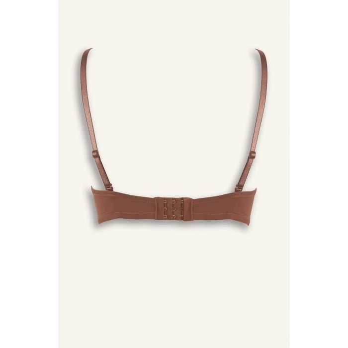 Defacto F9388AXBN307 Kahve Micro Kaplı Yarım Dolgulu Balenli Straplez Sütyen Fall in Love