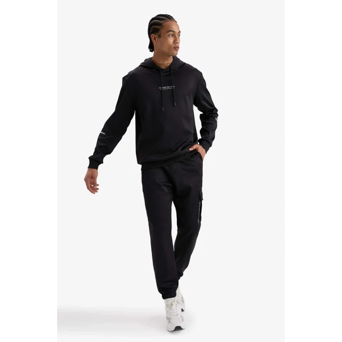 Defacto D3741AXBK81 Siyah DeFactoFit Standart Fit Üç Cepli Sporcu Jogger Eşofman Altı