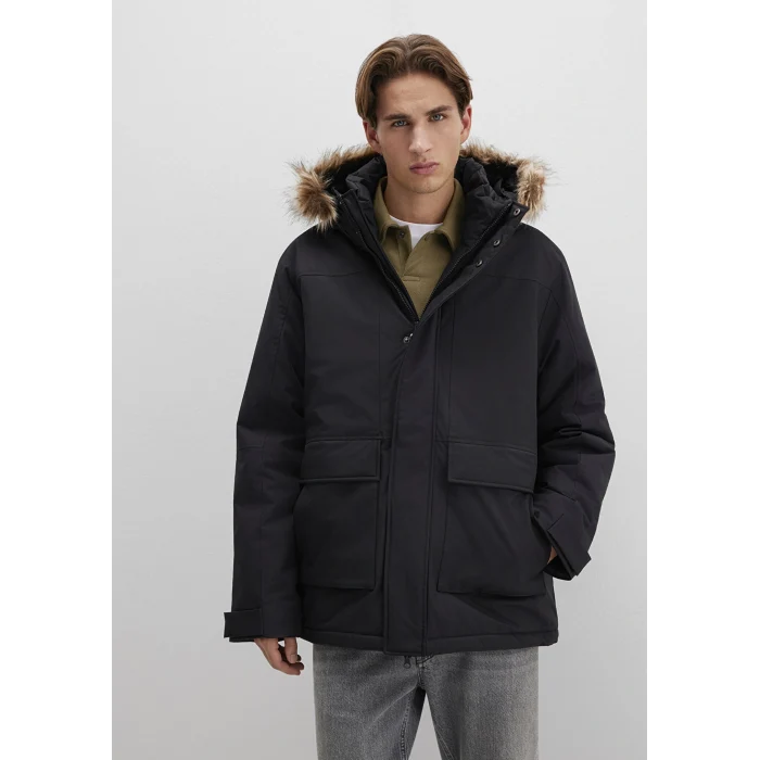 Mavi 0110472-900 Kapüşonlu Siyah Parka