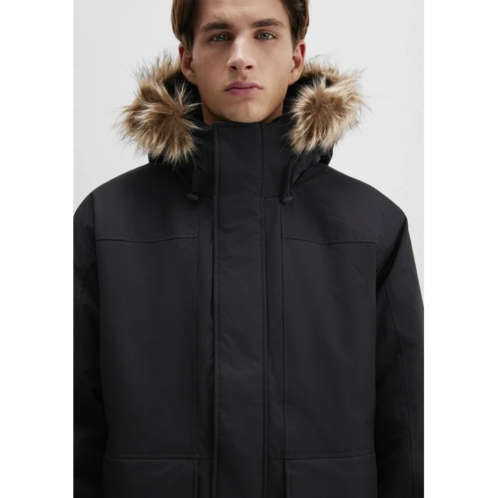 Mavi 0110472-900 Kapüşonlu Siyah Parka