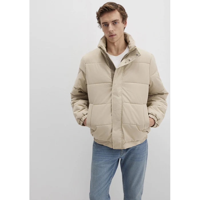 Mavi 0110470-86559 Dik Yaka Bej Şişme Mont