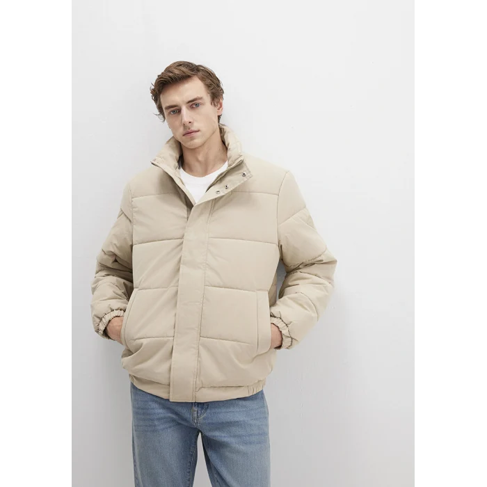 Mavi 0110470-86559 Dik Yaka Bej Şişme Mont