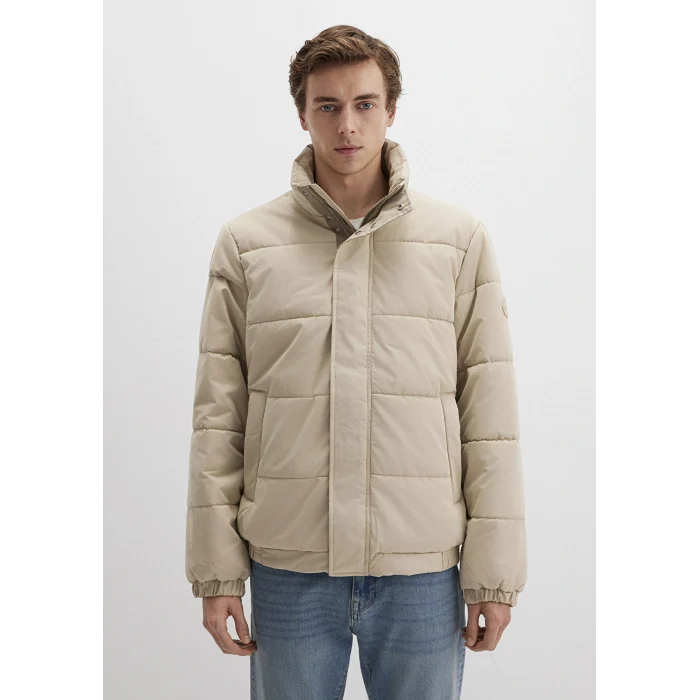 Mavi 0110470-86559 Dik Yaka Bej Şişme Mont