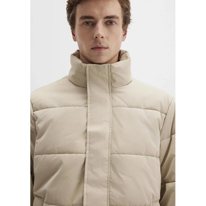 Mavi 0110470-86559 Dik Yaka Bej Şişme Mont