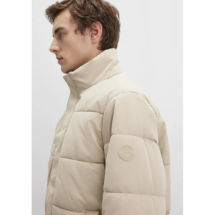 Mavi 0110470-86559 Dik Yaka Bej Şişme Mont