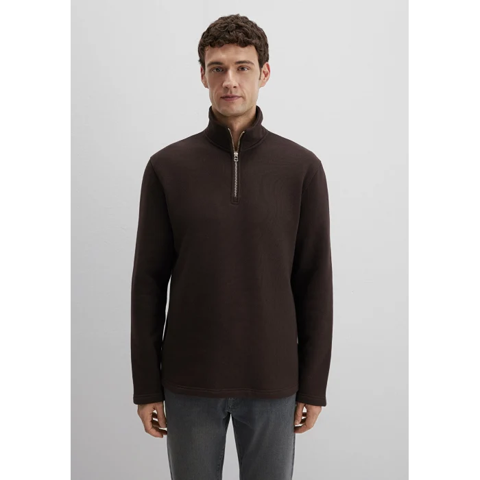 Mavi 0S10519-89103 Yarı Fermuarlı kahverengi Sweatshirt