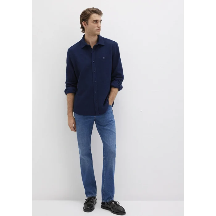 Mavi 0211789-70497 M Logo Nakışlı Lacivert Örme Gömlek