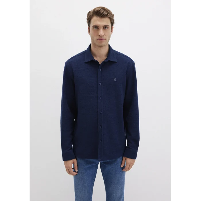 Mavi 0211789-70497 M Logo Nakışlı Lacivert Örme Gömlek