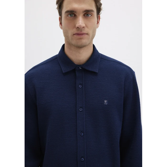 Mavi 0211789-70497 M Logo Nakışlı Lacivert Örme Gömlek