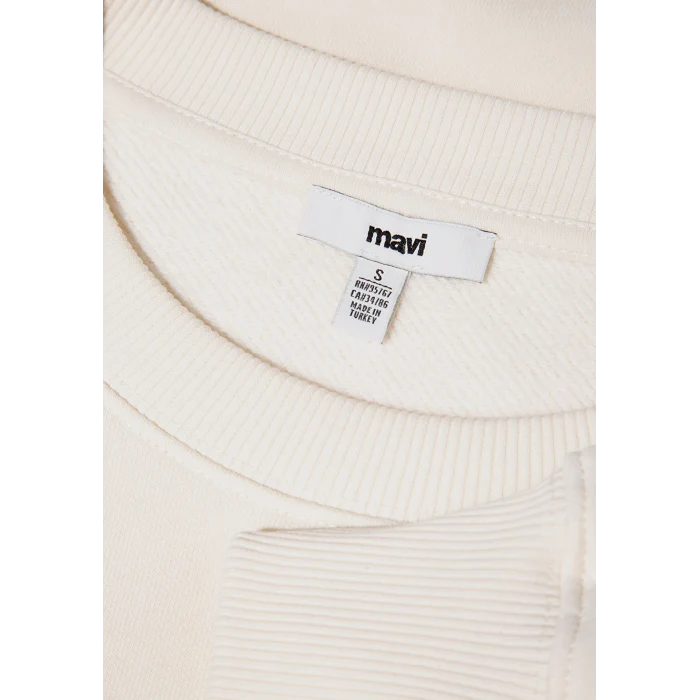 Mavi 1S10387-70049 Bisiklet Yaka Ekru Sweatshirt