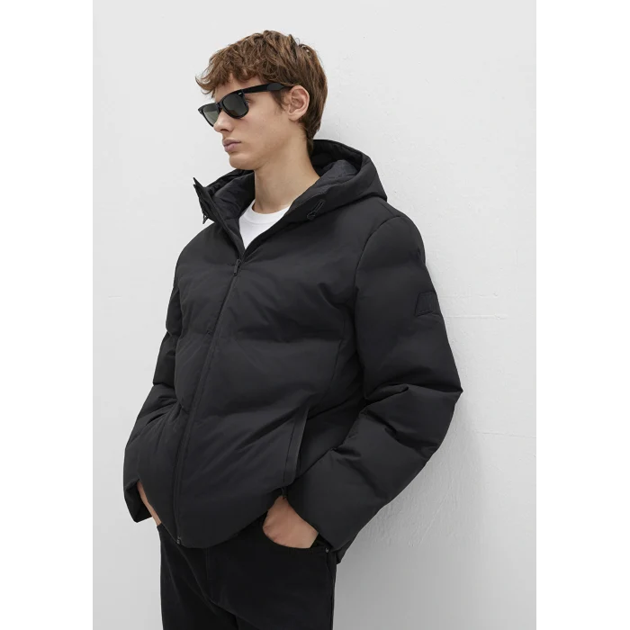 Mavi 0110651-71379 Su İtici Kapüşonlu Siyah Şişme Mont