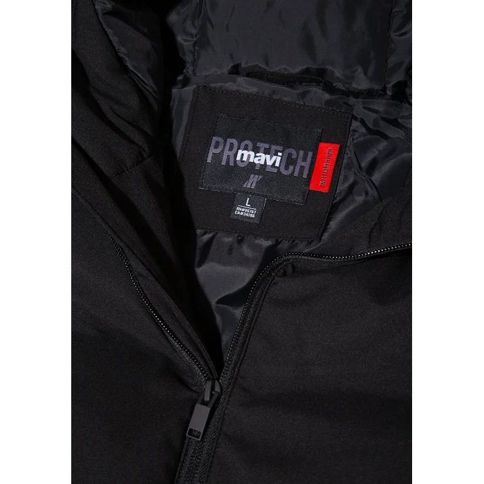 Mavi 0110651-71379 Su İtici Kapüşonlu Siyah Şişme Mont