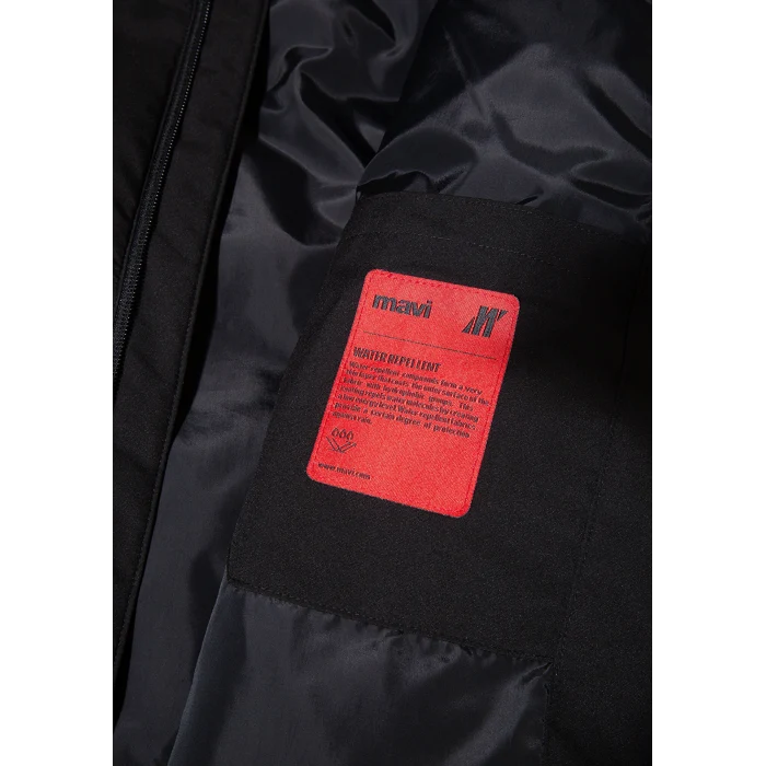 Mavi 0110651-71379 Su İtici Kapüşonlu Siyah Şişme Mont