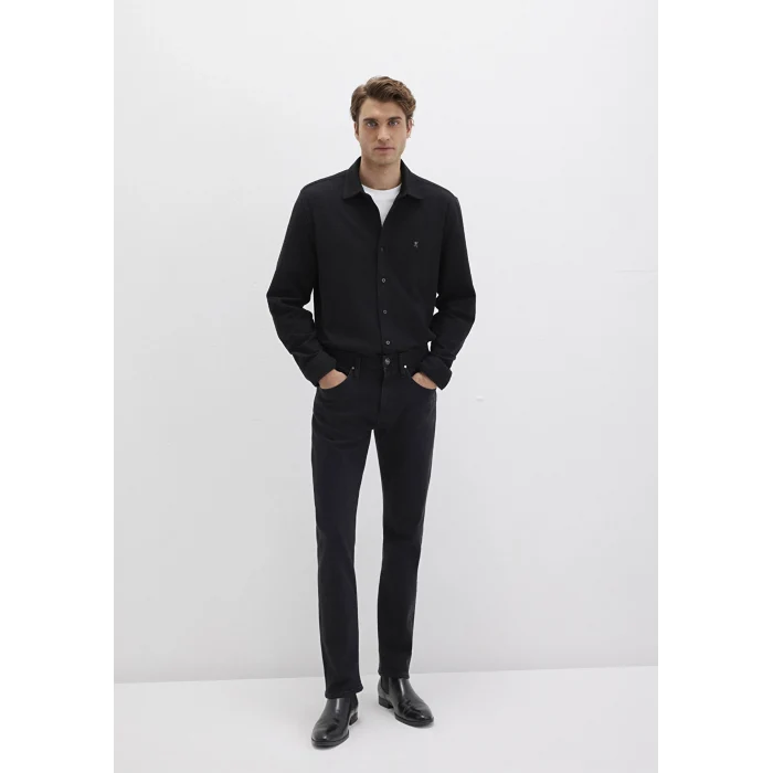 Mavi 0211789-900 M Logo Nakışlı Siyah Örme Gömlek