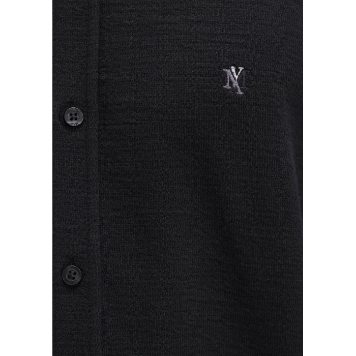 Mavi 0211789-900 M Logo Nakışlı Siyah Örme Gömlek